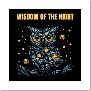 Starry night owl Posters and Art